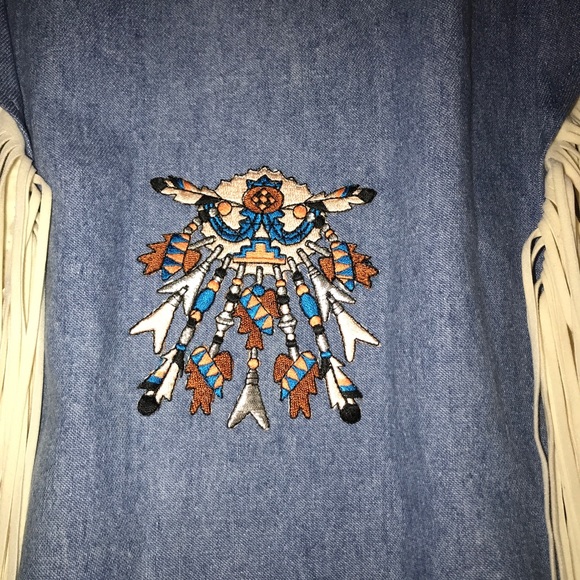 Ann N Eve western collar scarf with fringe - Picture 5 of 6